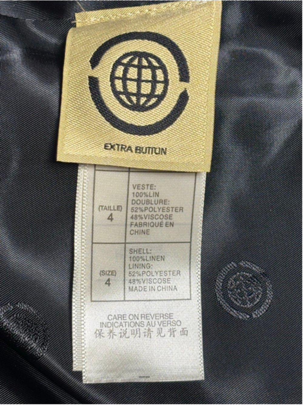 Y2K Era Max Studio 100% Linen Tailored Textured Charcoal Gray Jacket SZ 4 NWT - Picture 7 of 8